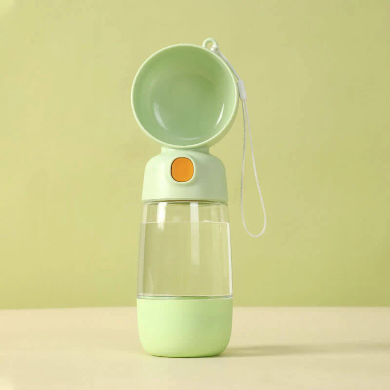 "Portable Dog Water Bottle with 2-in-1 Functionality"
