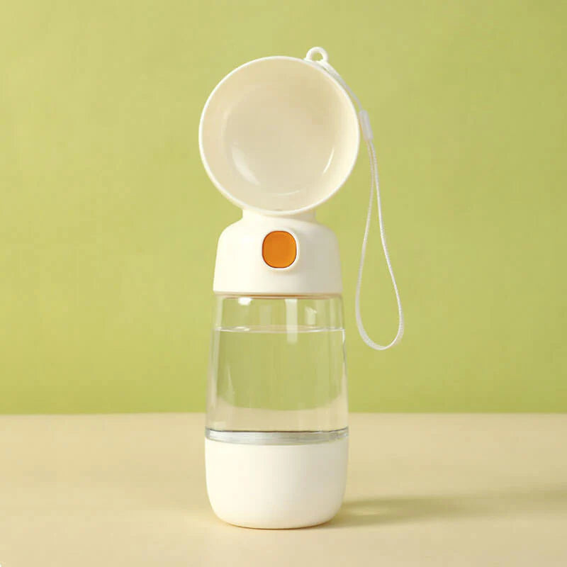 "Portable Dog Water Bottle with 2-in-1 Functionality"
