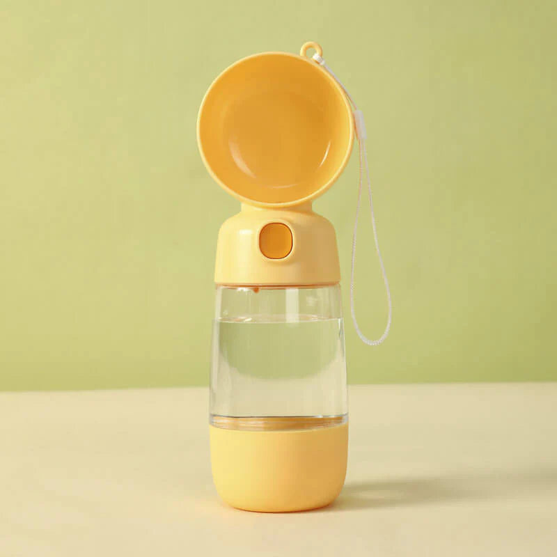 "Portable Dog Water Bottle with 2-in-1 Functionality"
