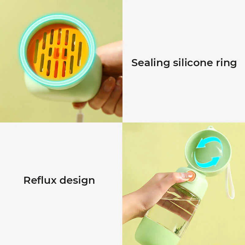 "Portable Dog Water Bottle with 2-in-1 Functionality"