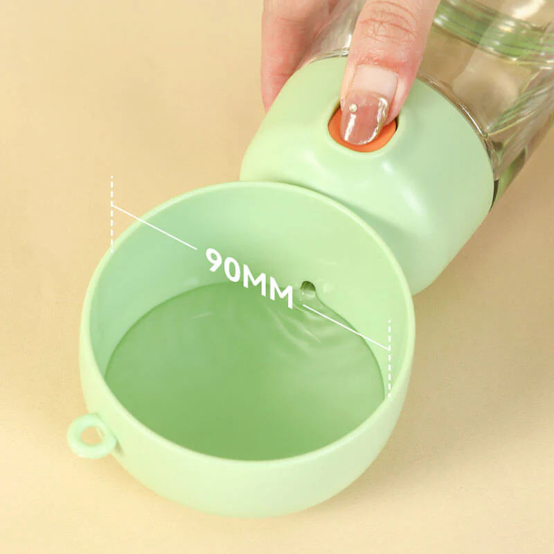 "Portable Dog Water Bottle with 2-in-1 Functionality"