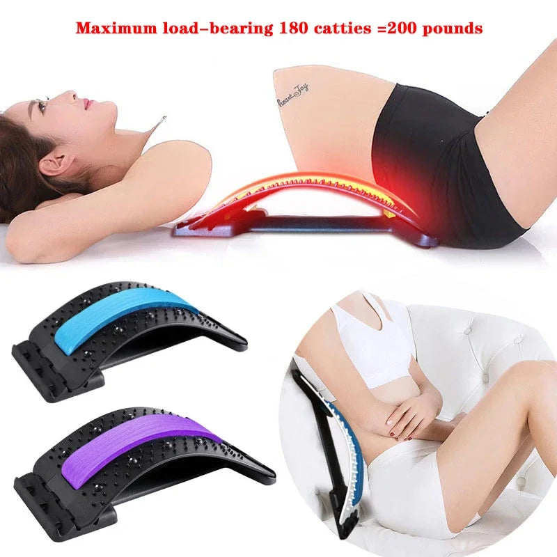 Magnetotherapy Multi-Level Adjustable Back Massager Stretcher Waist Neck Fitness Lumbar Cervical Spine Support Pain Relief